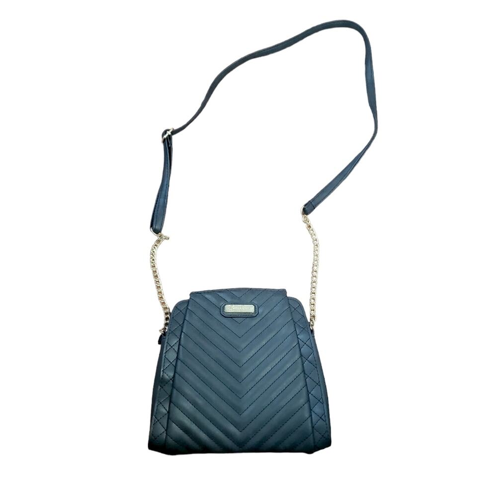 🔥 Jessica Simpson Black Quilted Crossbody Purse with Gold Chain Hardware Bag